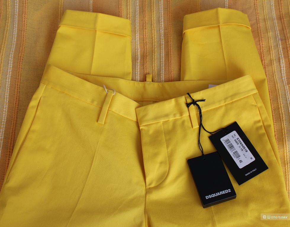 Желтые хлопковые брюки DSQUARED2 на 44