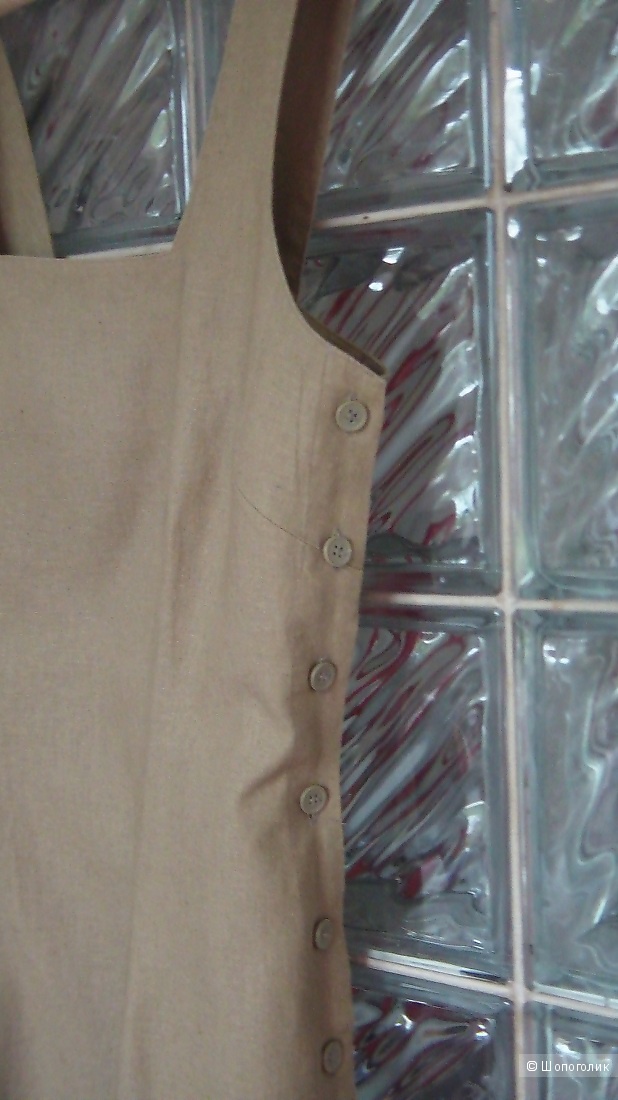 Льняной сарафан-сафари, европейский ноунейм, 42 размер