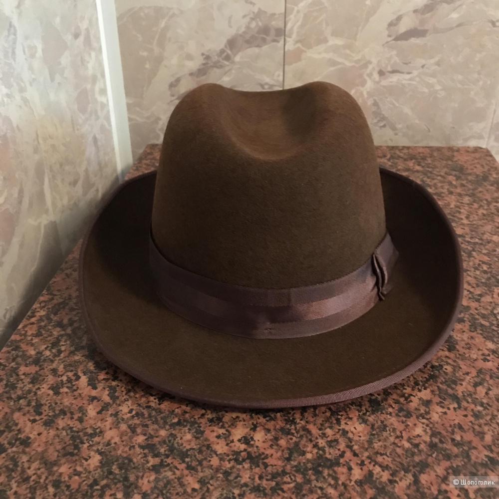 Мужская фетровая шляпа, Щелковский фетр, размер 60