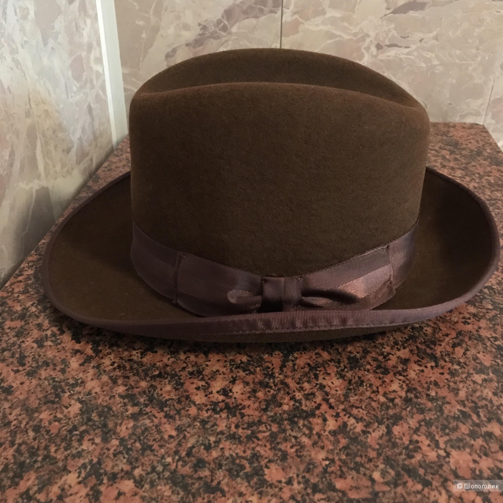 Мужская фетровая шляпа, Щелковский фетр, размер 60