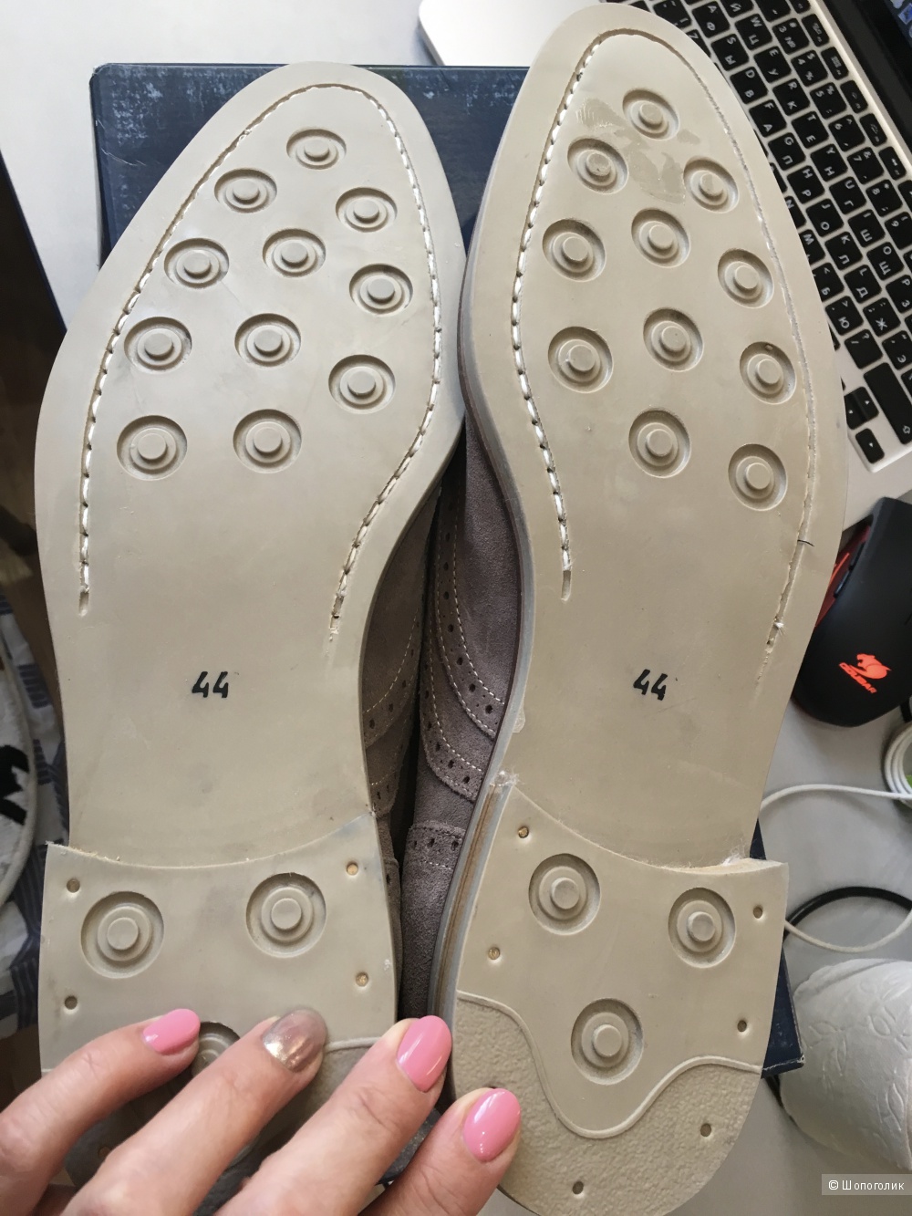 Мужские туфли ROCHAS, 44 (Европейский Размер). 31 см по стельке. Голубиный серый