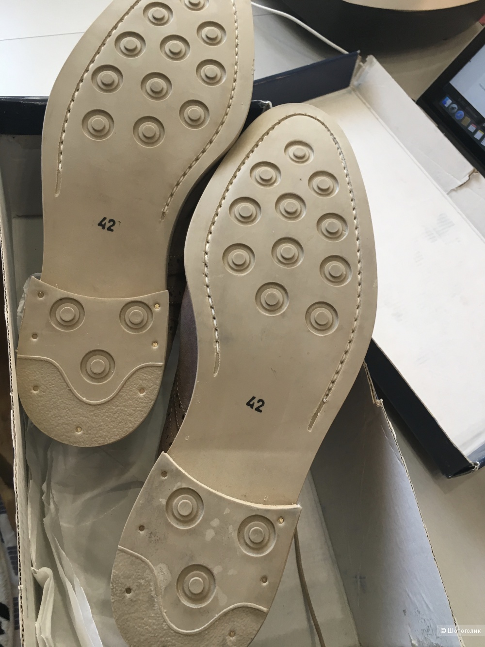 Мужские туфли ROCHAS, 42 (Европейский Размер). 29 см по стельке. Голубиный серый