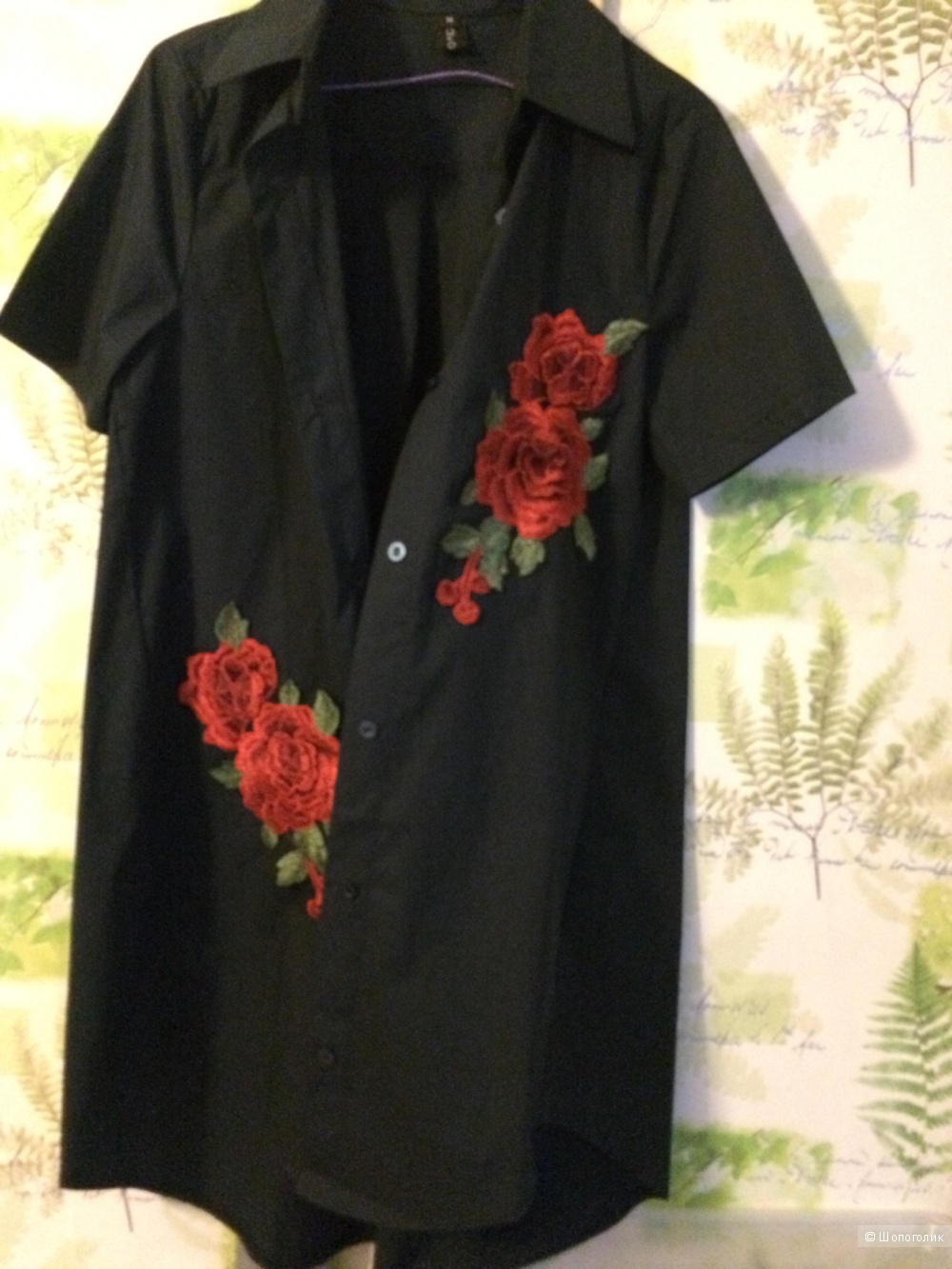 Платье рубашка с цветами  М
