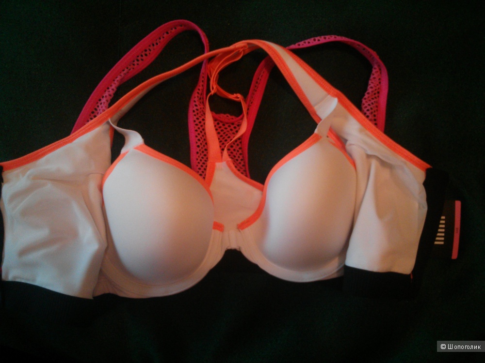 Спортивный топ Victoria's Secret, бело-розовый, 34B