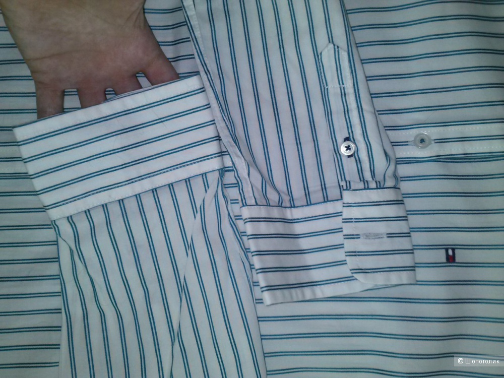 Tommy Hilfiger рубашка в изумрудную полоску, размер 12. Новая