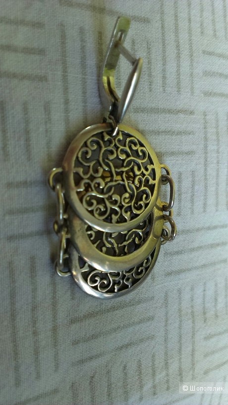 Серебряные серьги  в арабском стиле ручной работы