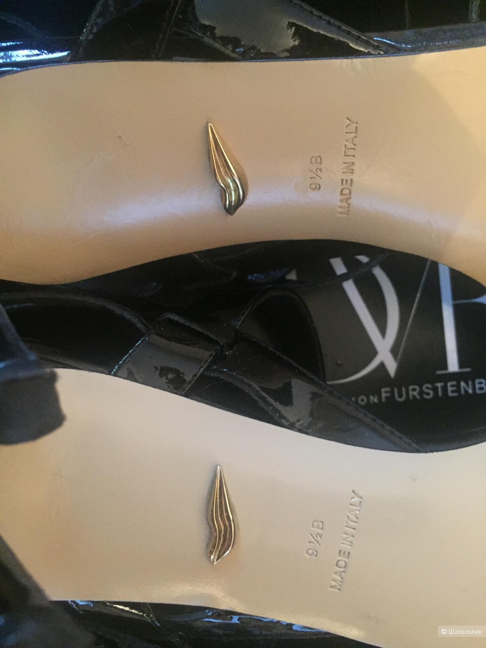 Оригинал. Босоножки DIANE von FURSTENBERG из лаковой кожи. 1-ая линия. Made in Italy 40р (26 см)