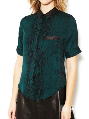 Новая блузка Dolce Vita с темно-зеленым змеиным принтом, 97% шелк, размер M-L