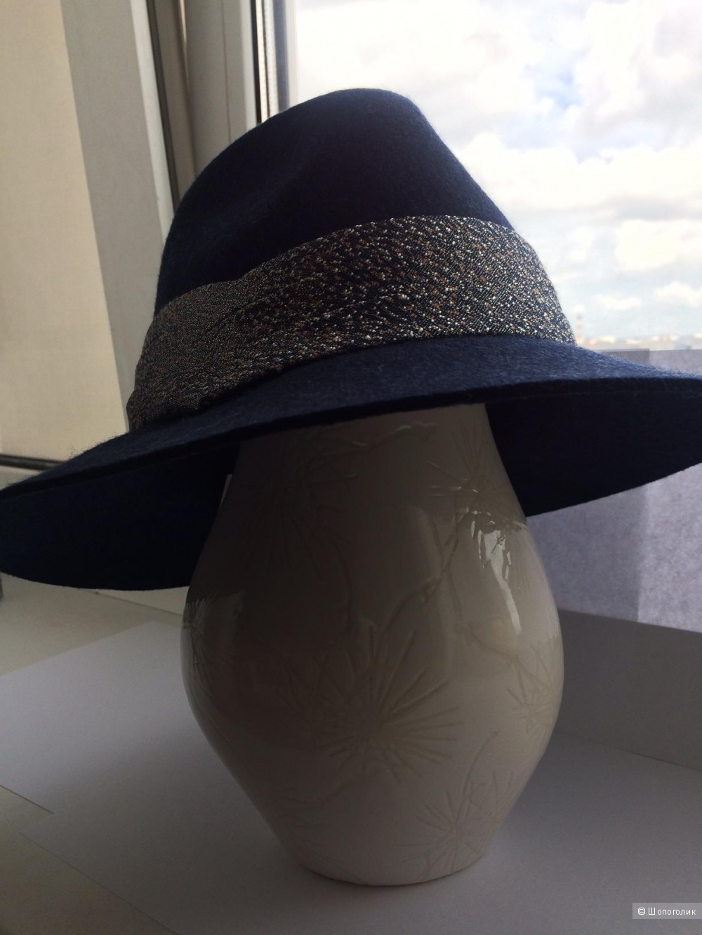 Новая темно-синяя шляпа федора Eugenia Kim / One size