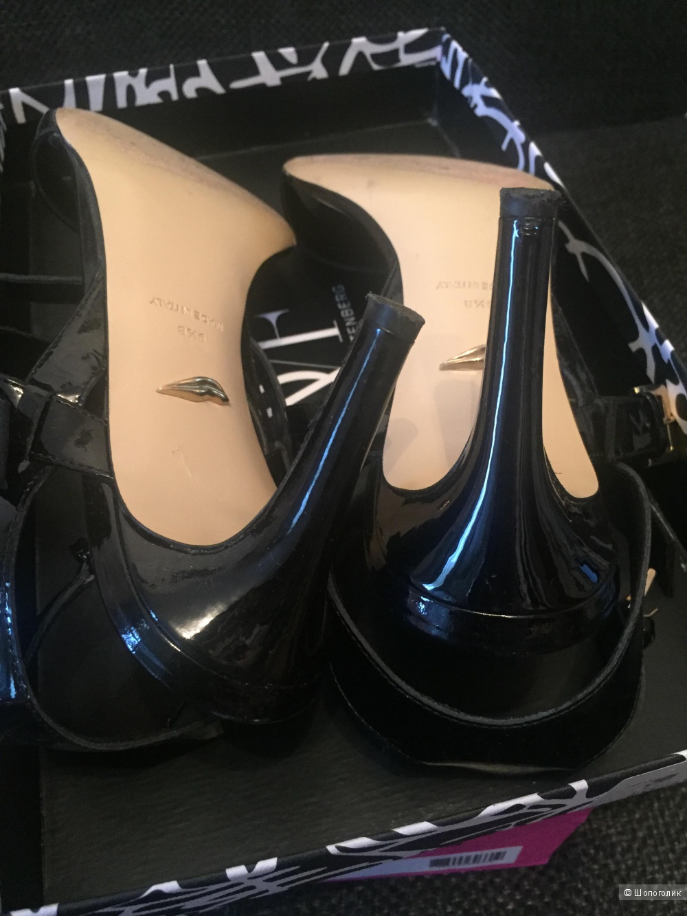 Оригинал. Босоножки DIANE von FURSTENBERG из лаковой кожи. 1-ая линия. Made in Italy 40р (26 см)