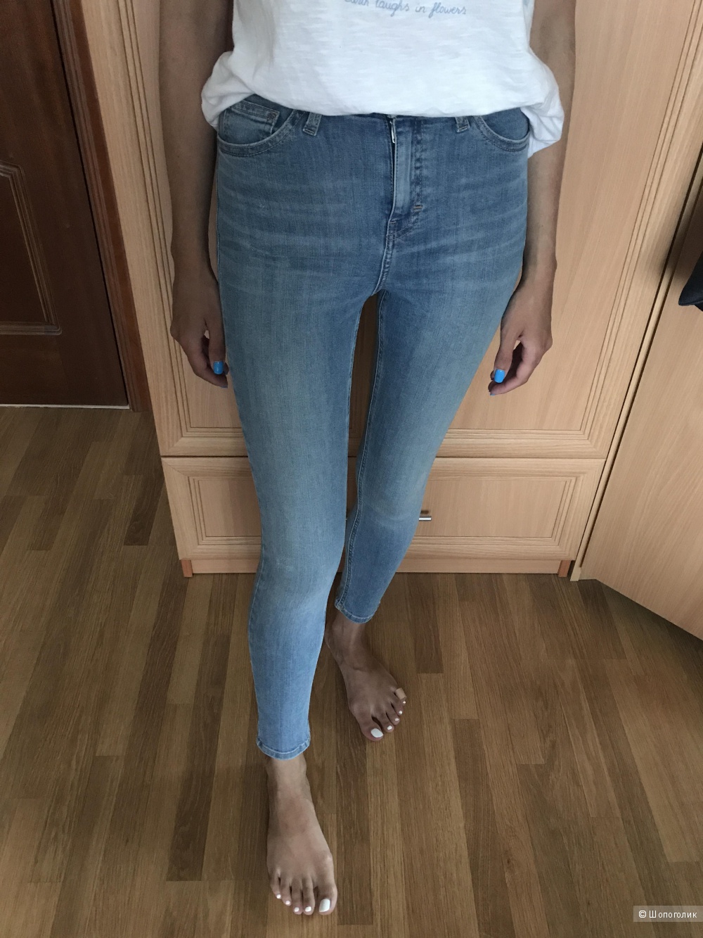 Узкие джинсы Topshop в 25 размере, модель Jamie, цвет bleach