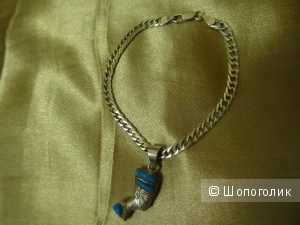 Серебряный браслет с подвеской "Нефертити", б/у