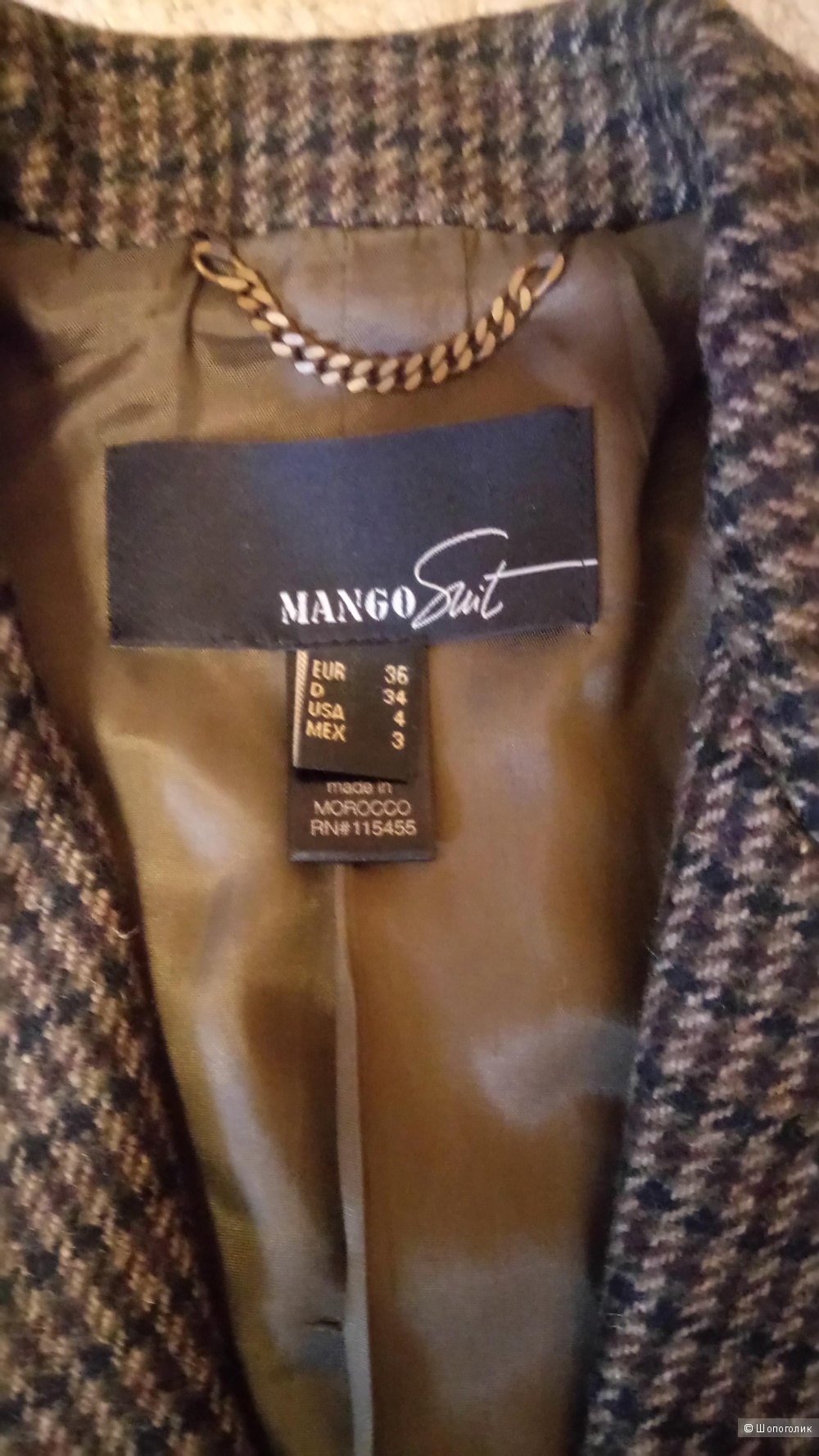 Шерстяной пиджак Mango, размер 36