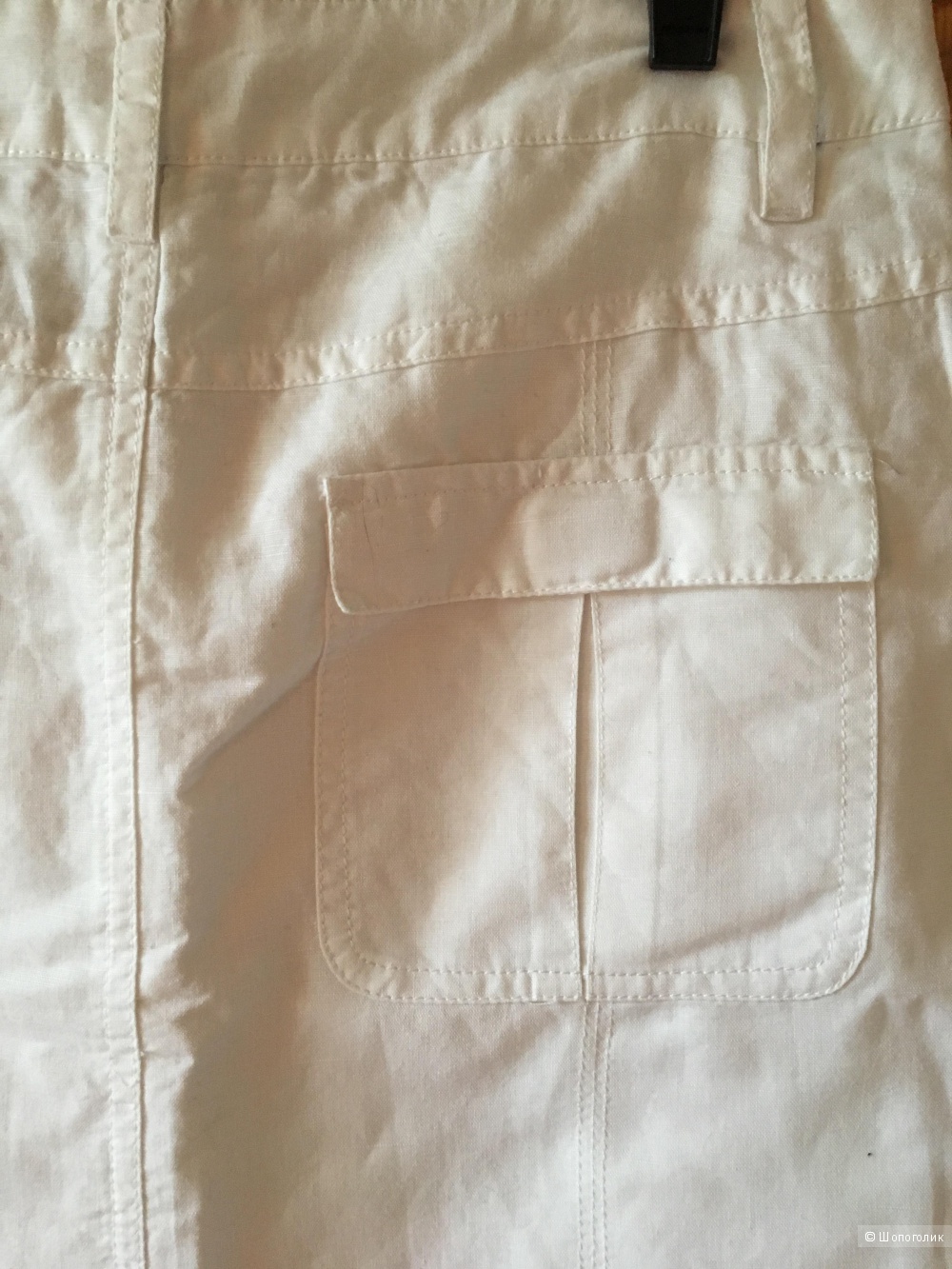 Белая юбка-карандаш лен/хлопок PASSPORT размер немецкий 38 (на 46)