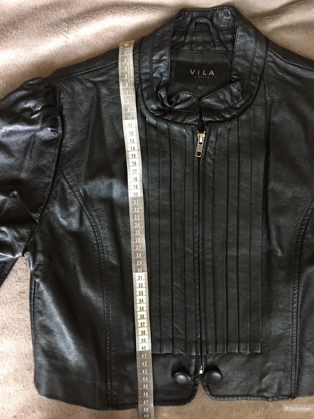 Куртка из искусственной кожи датского бренда Vila размер L на М-L.