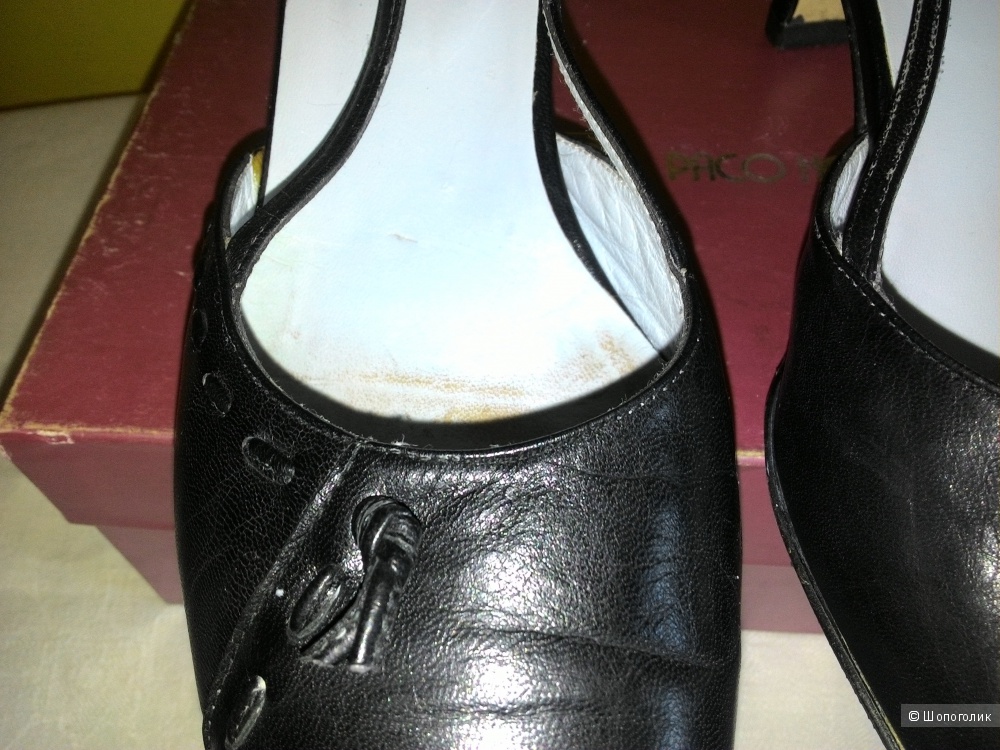 Черные кожаные туфли с открытой пяткой 41 размер Paco Herrero