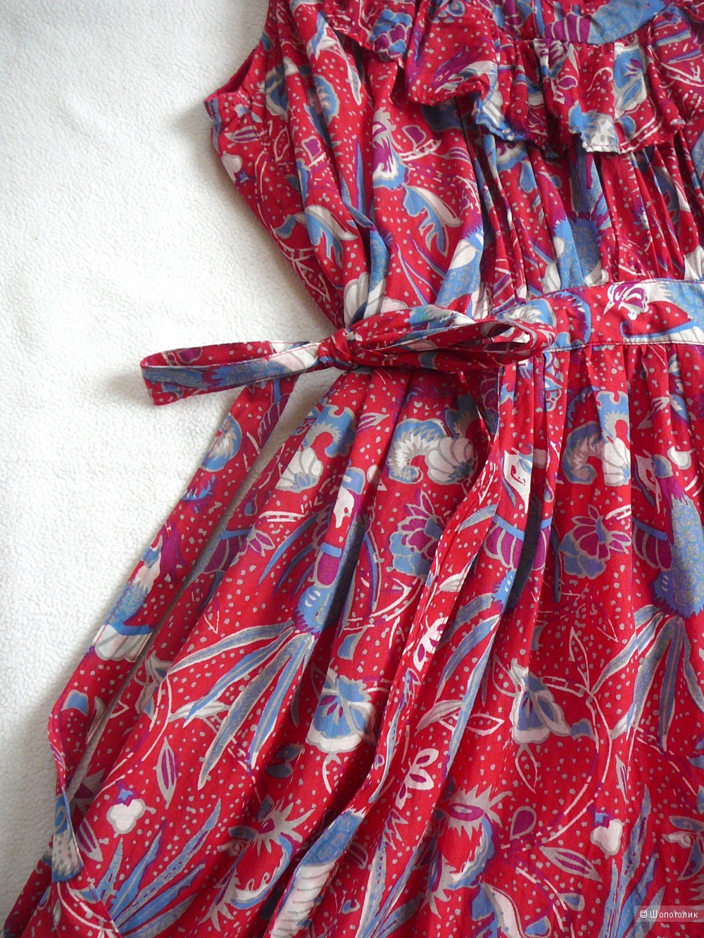 Красное платье с птицами French Connection р42-46