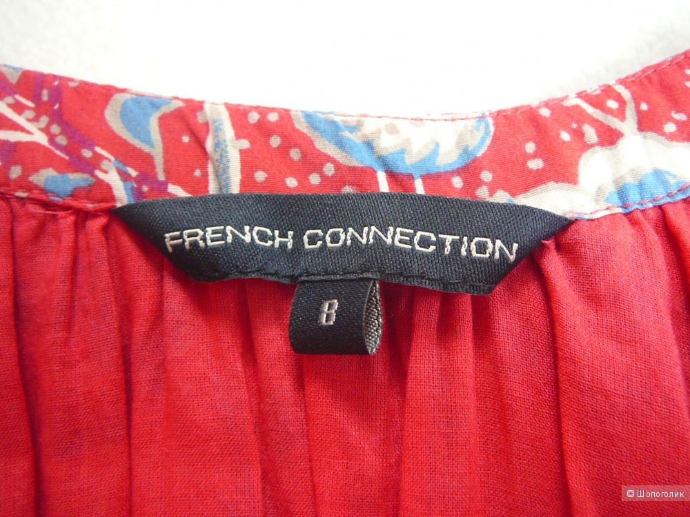 Красное платье с птицами French Connection р42-46