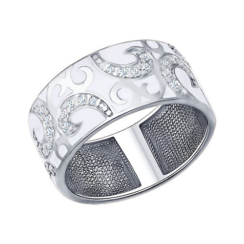 Кольцо SOKOLOV из серебра с эмалью с фианитами 17.5
