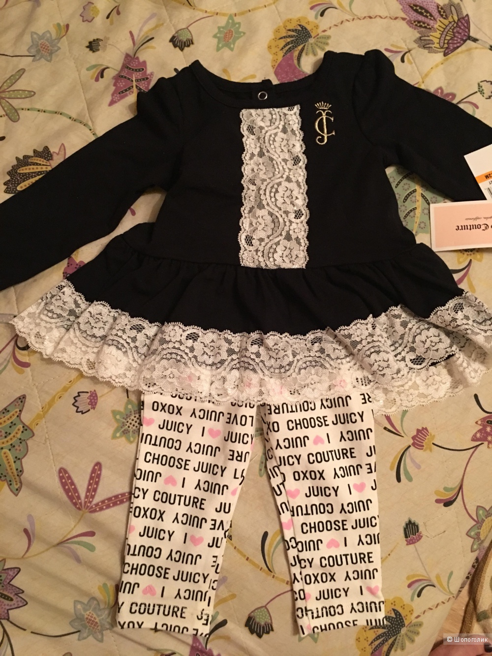 Комплект Juicy Couture (туника +леггинсы) на девочку 12 месяцев. Оригинал, куплен в Америке. Новый с бирками.