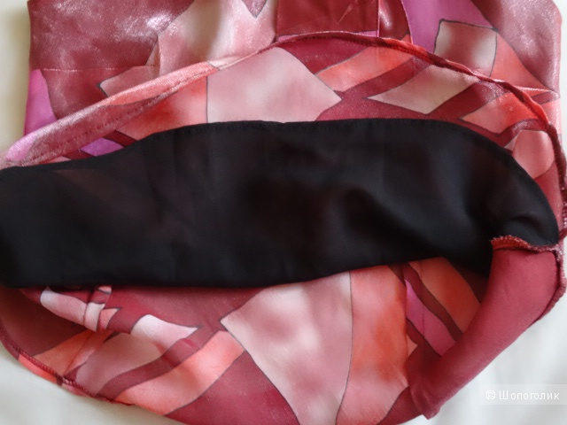 Блузка с шалевым воротом с завязками, размер 44, б/у