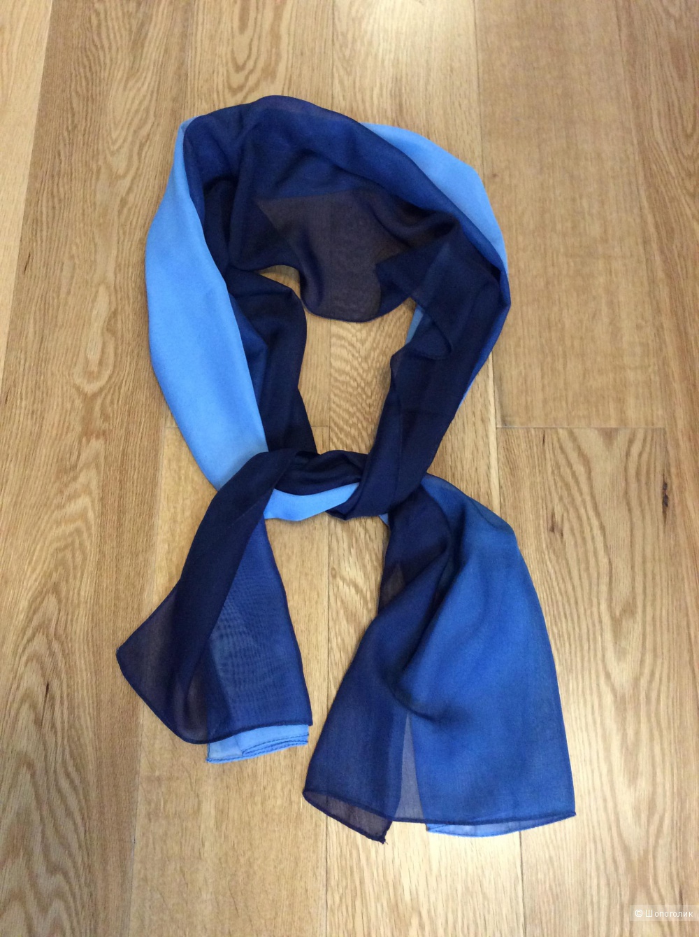 Шифоновый шарфик в сине-голубых тонах 50*150 см
