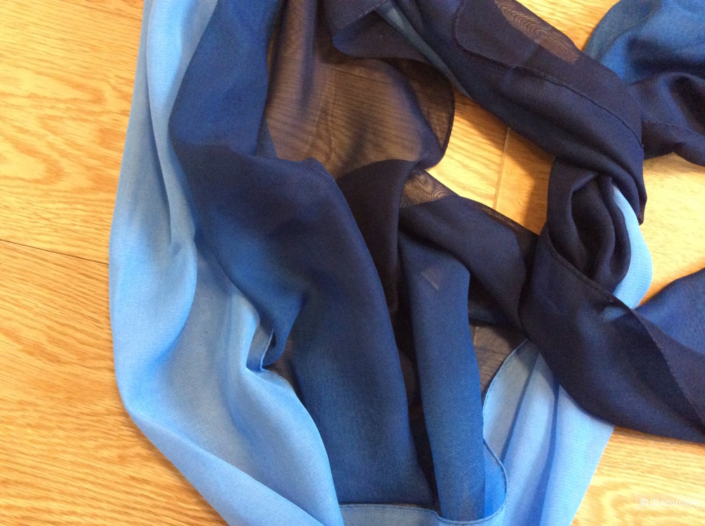 Шифоновый шарфик в сине-голубых тонах 50*150 см