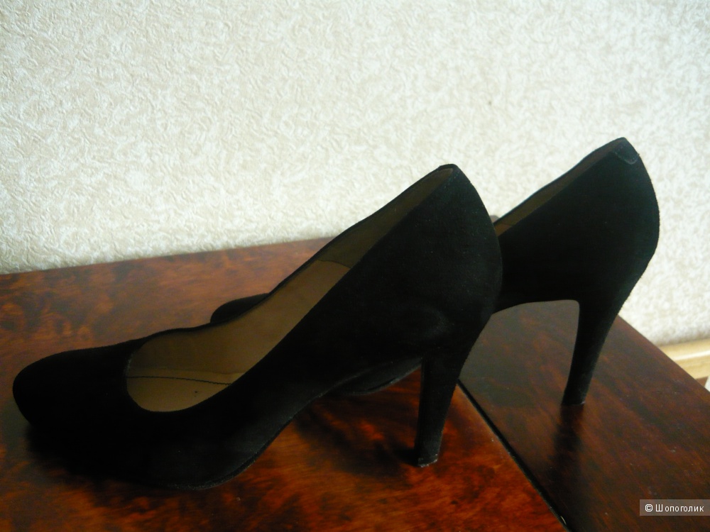 Классические черный замшевые туфли, PORTA BORSARI (Италия), размер 37,5.