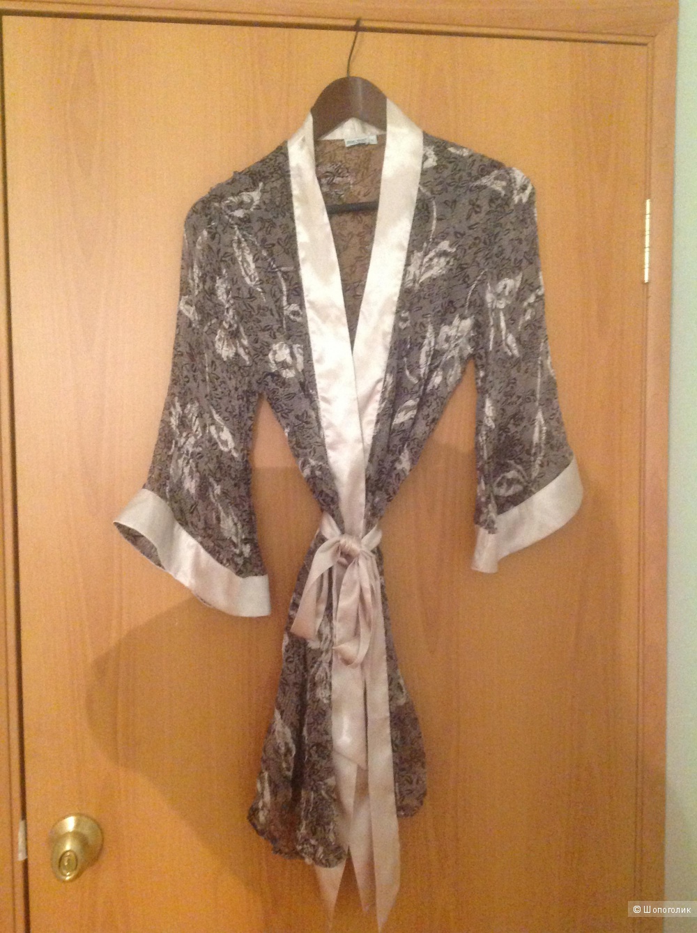 Комплект сорочка + халат кимоно из натурального шелка. Размер S 44