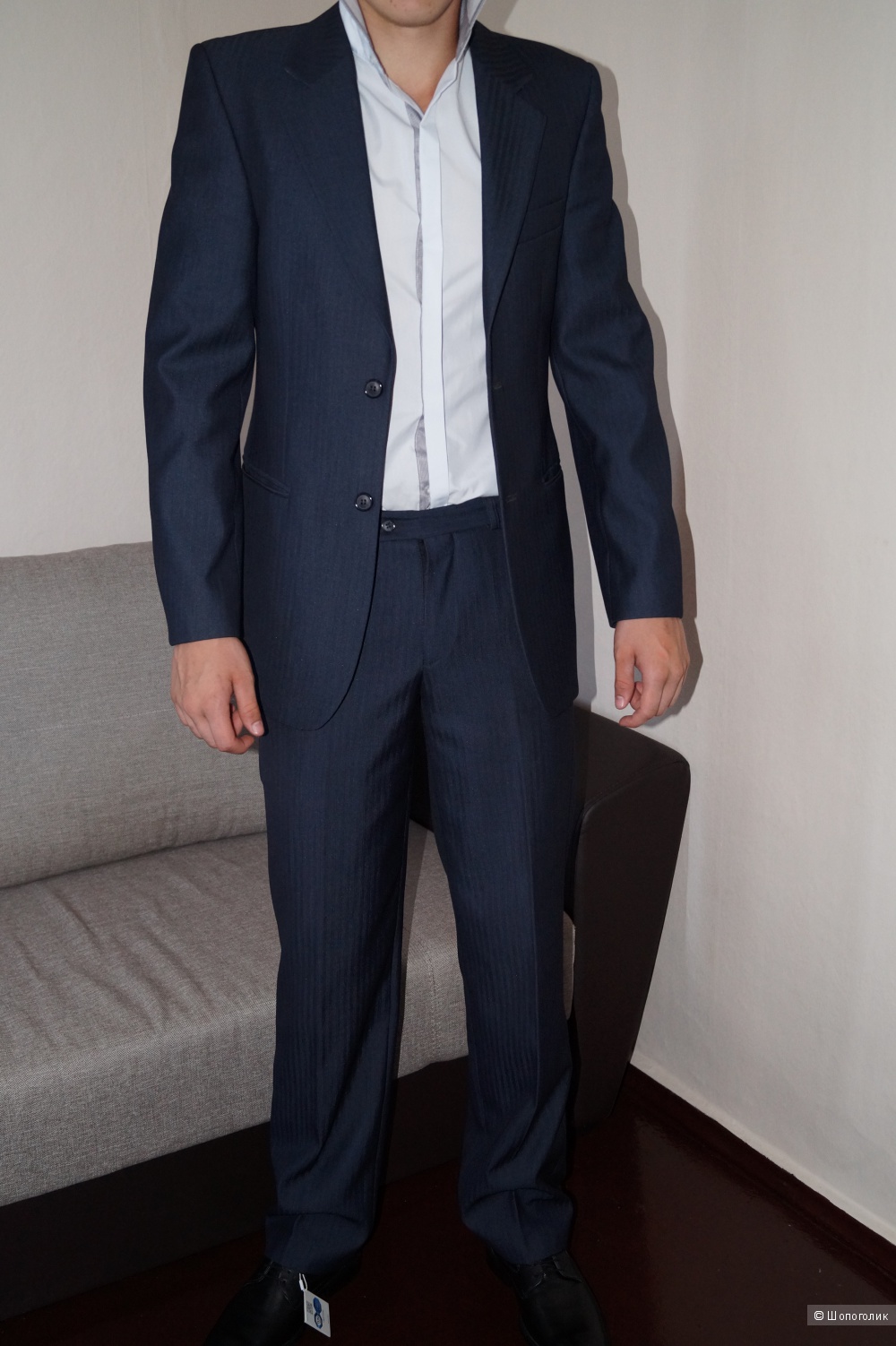 Мужской костюм Moder темно синего цвета, размер 48-50