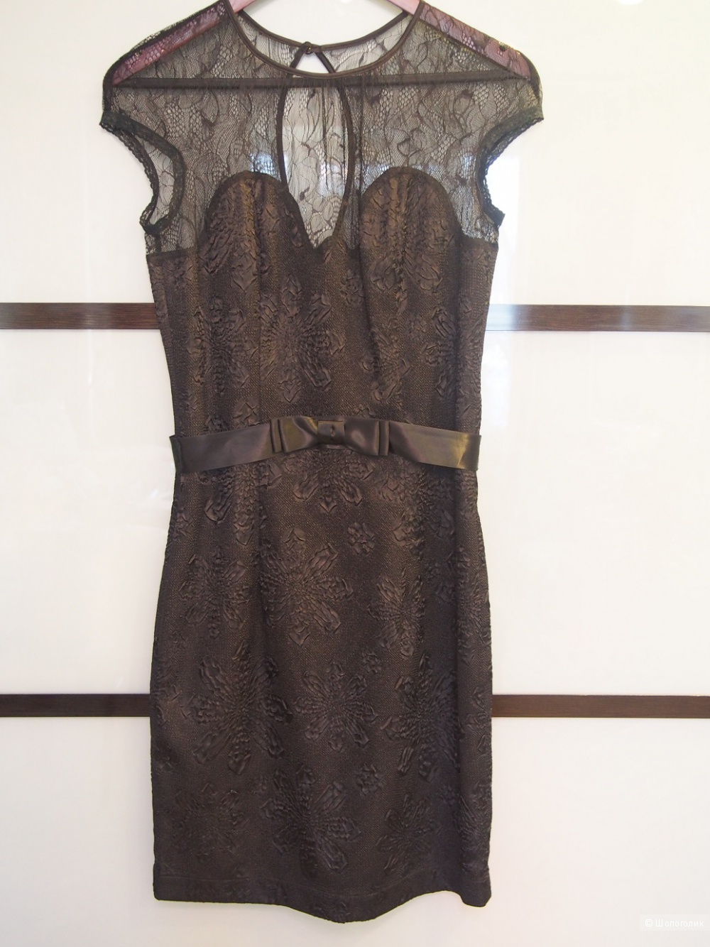 Черное жакардовое платье размер 42-44