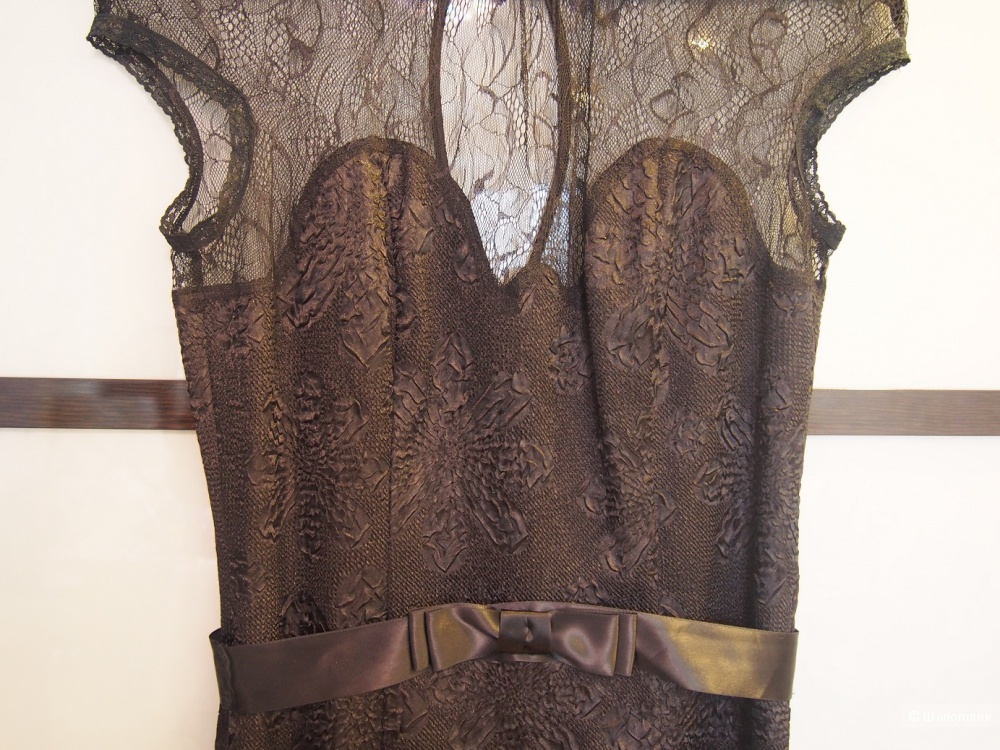 Черное жакардовое платье размер 42-44