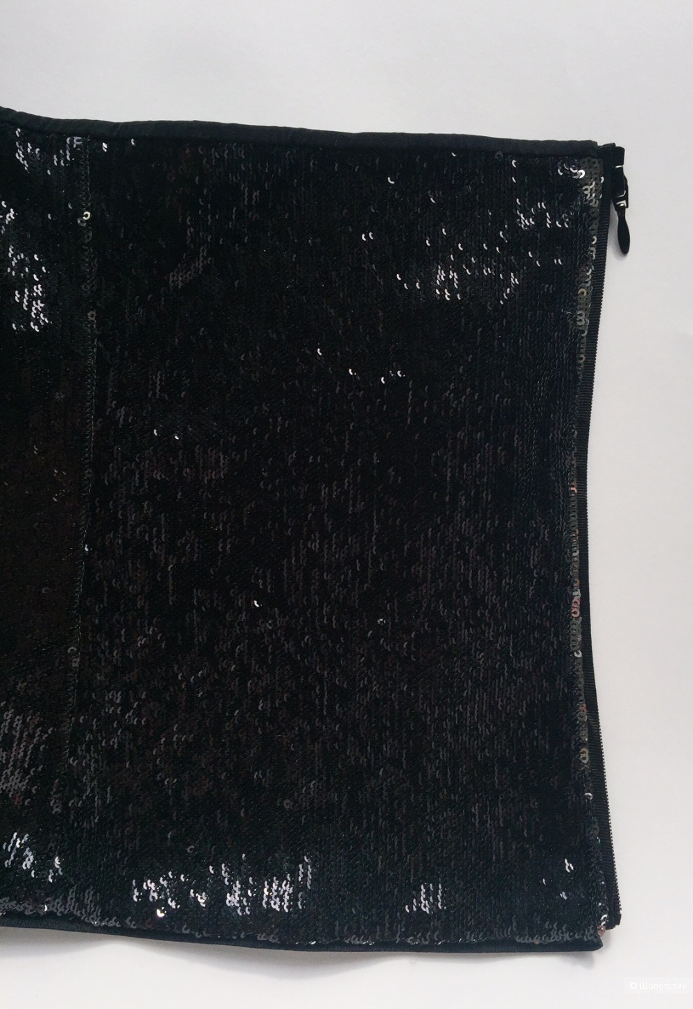 Черный топ с двухстороними пайетками Stefanel.размер 46-48