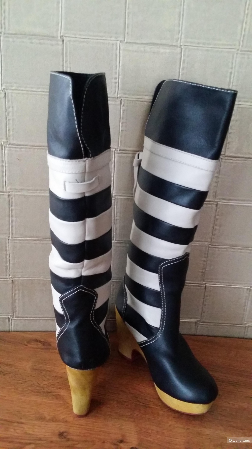 Стильные кожаные сапоги на меху LOLA RAMONA (Дания), 36 размер