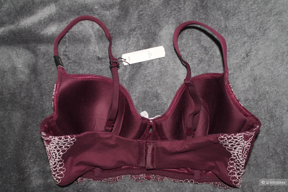 Victoria's Secret комплект ниж.белья 34С + XS, цвет бордо (Ruby wine)