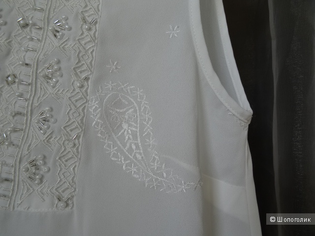 Блузка "Zolla" с шитьём и жемчугом, размер S, б/у