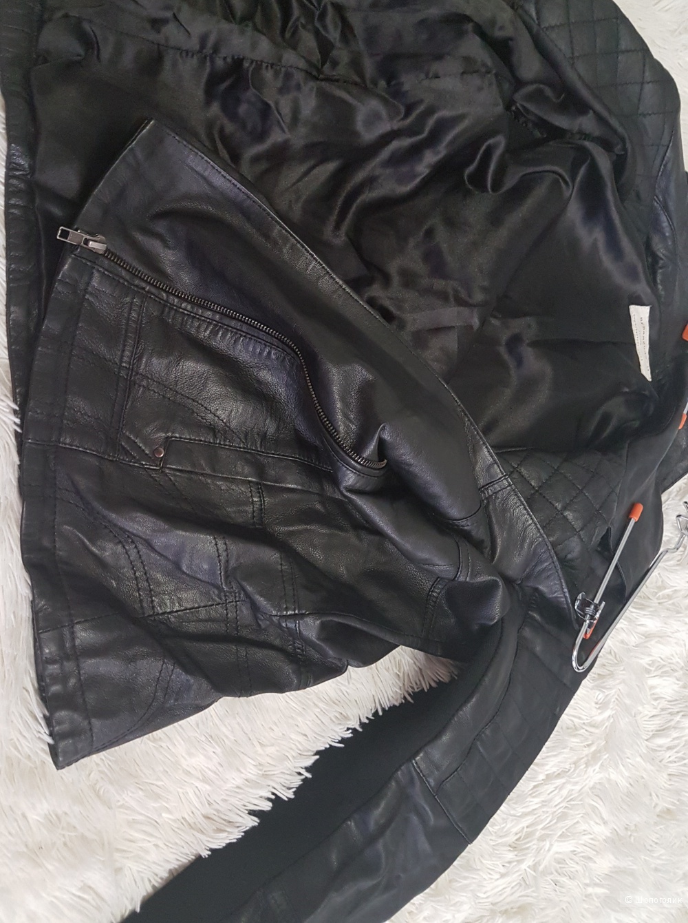 Кожаная куртка Urbancode Leather Jacket With Padding Detail, UK 14, 48 р.