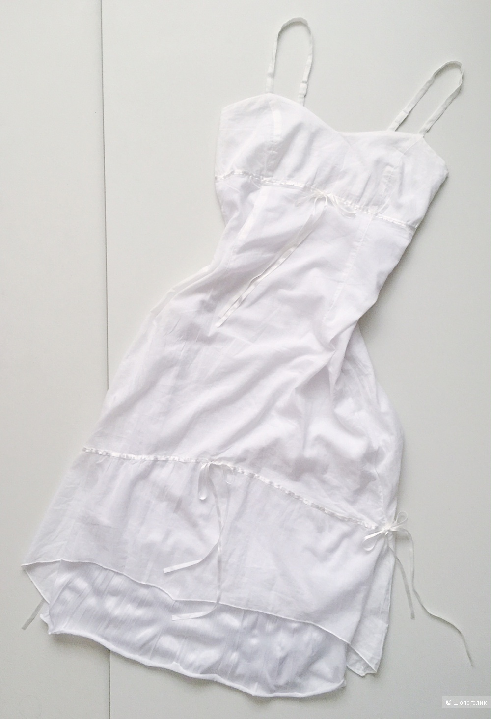 Белый  летний сарафан на бретелях марки CI MI размер xs