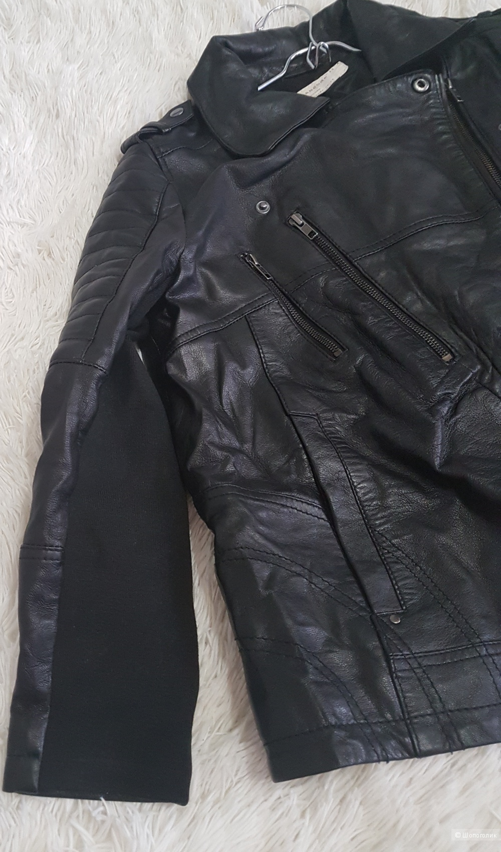 Кожаная куртка Urbancode Leather Jacket With Padding Detail, UK 14, 48 р.