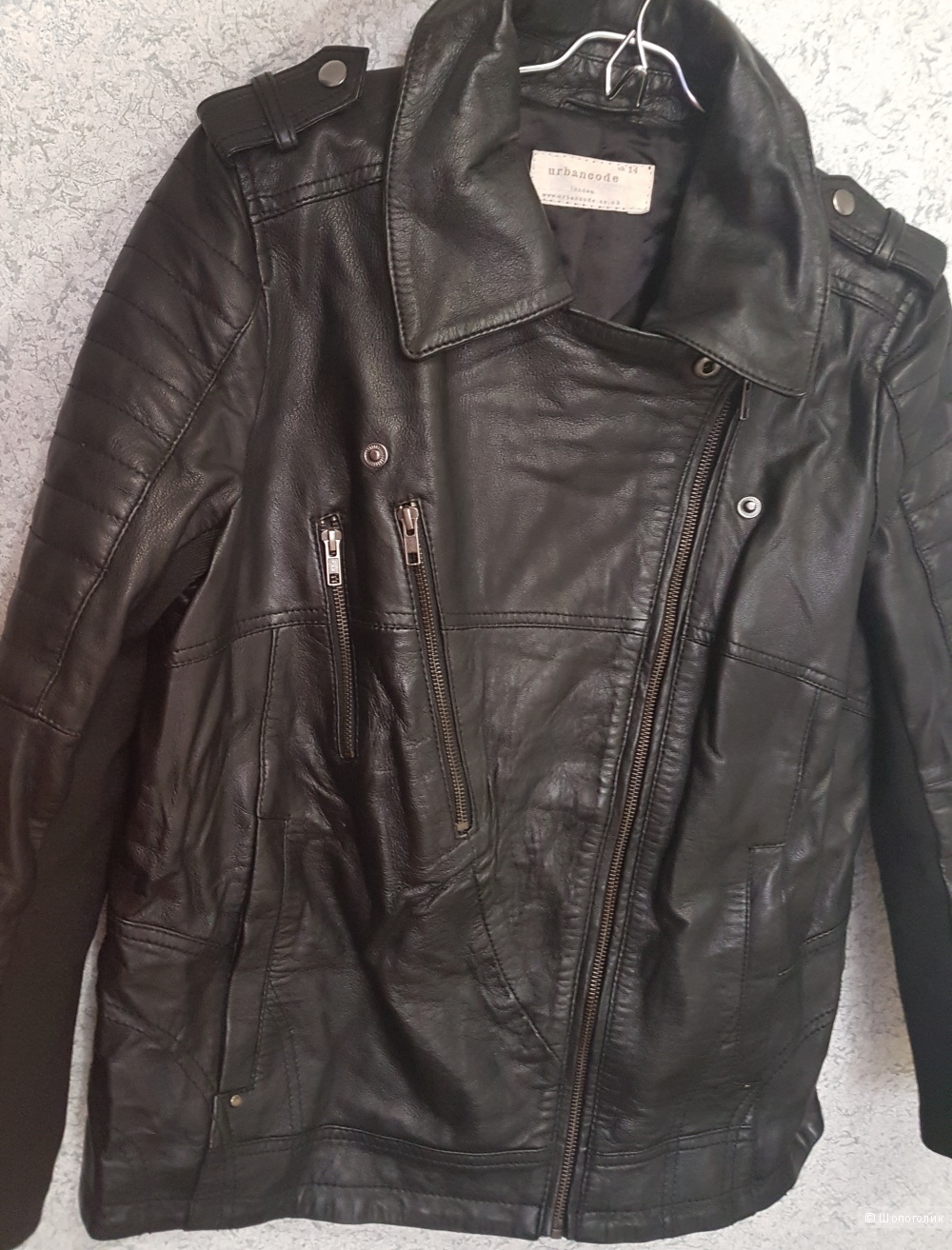 Кожаная куртка Urbancode Leather Jacket With Padding Detail, UK 14, 48 р.