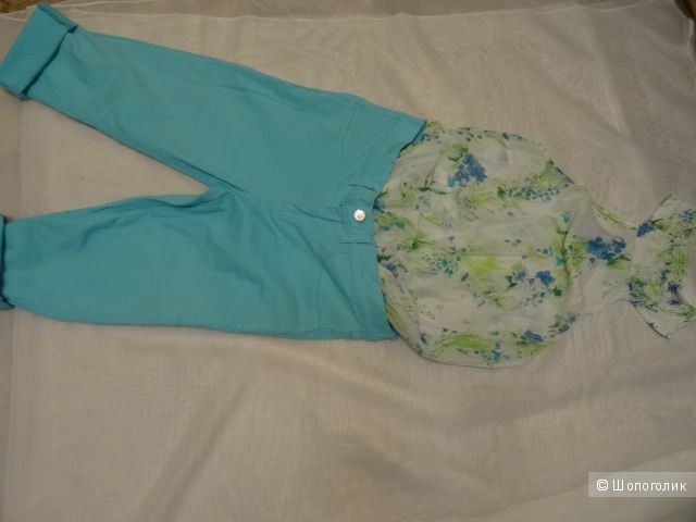 Бирюзовые капри  "FITT ORIGINALS", размер 42-44,  б/у