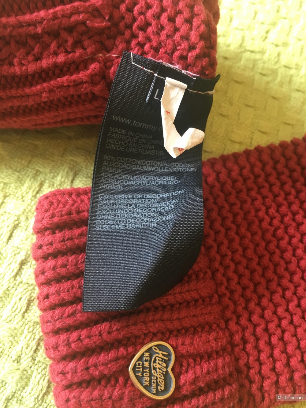 Хлопковые перчатки Tommy Hilfiger l/xl