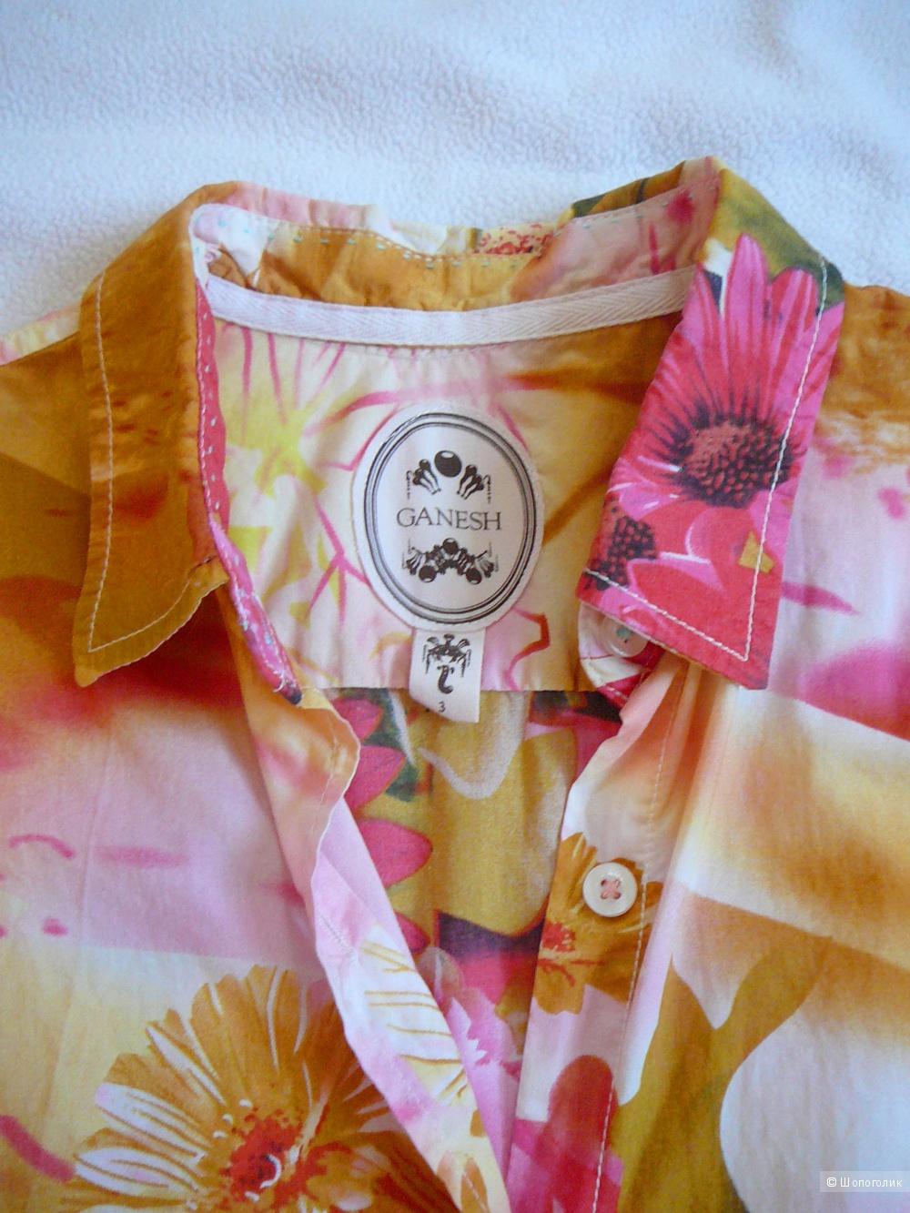 Стильная рубашка с цветами GANESH р44-46