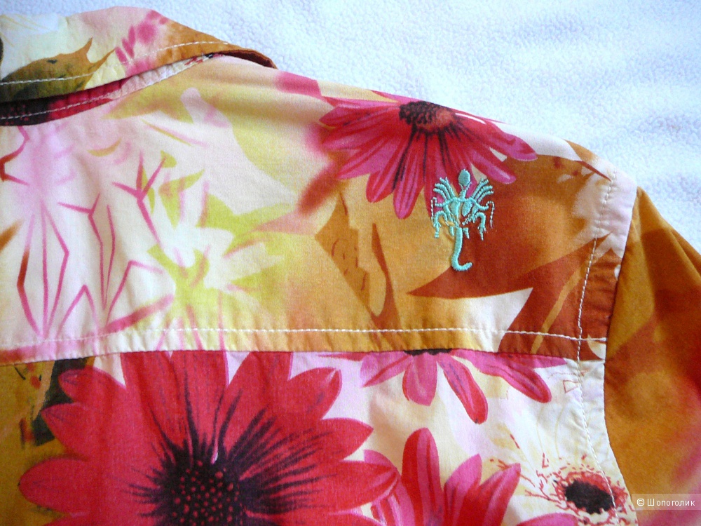 Стильная рубашка с цветами GANESH р44-46