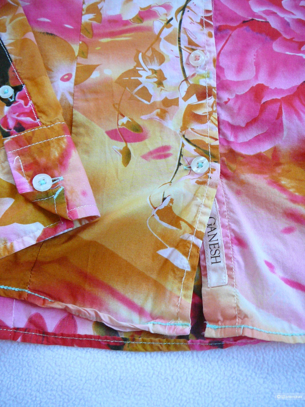 Стильная рубашка с цветами GANESH р44-46