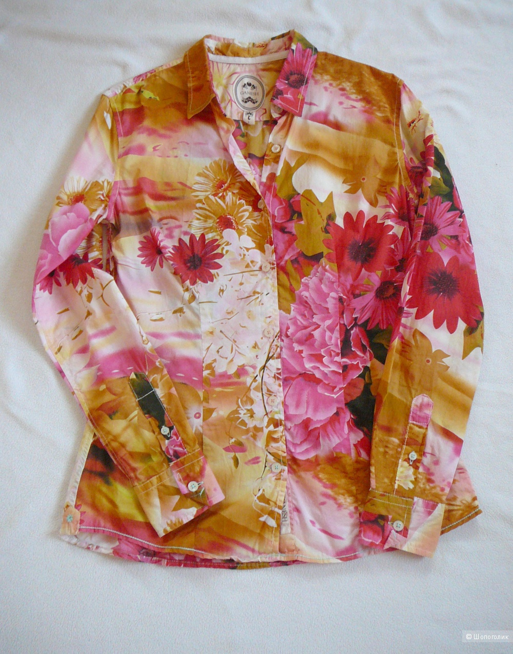 Стильная рубашка с цветами GANESH р44-46