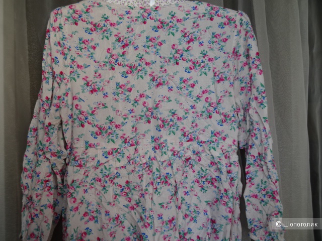 Блузка в деревенском стиле на кулиске, размер 44, б/у