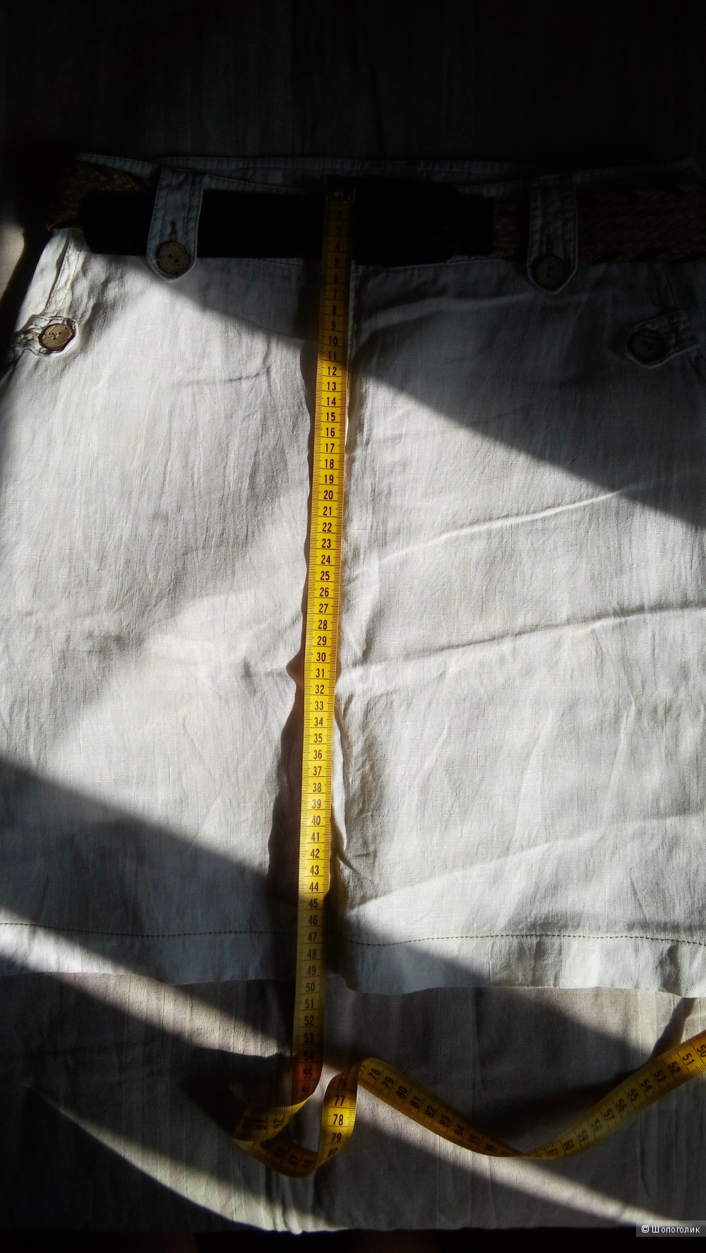 Белая льняная юбка BEHCETTI, размер 40 евро на 46 росс.