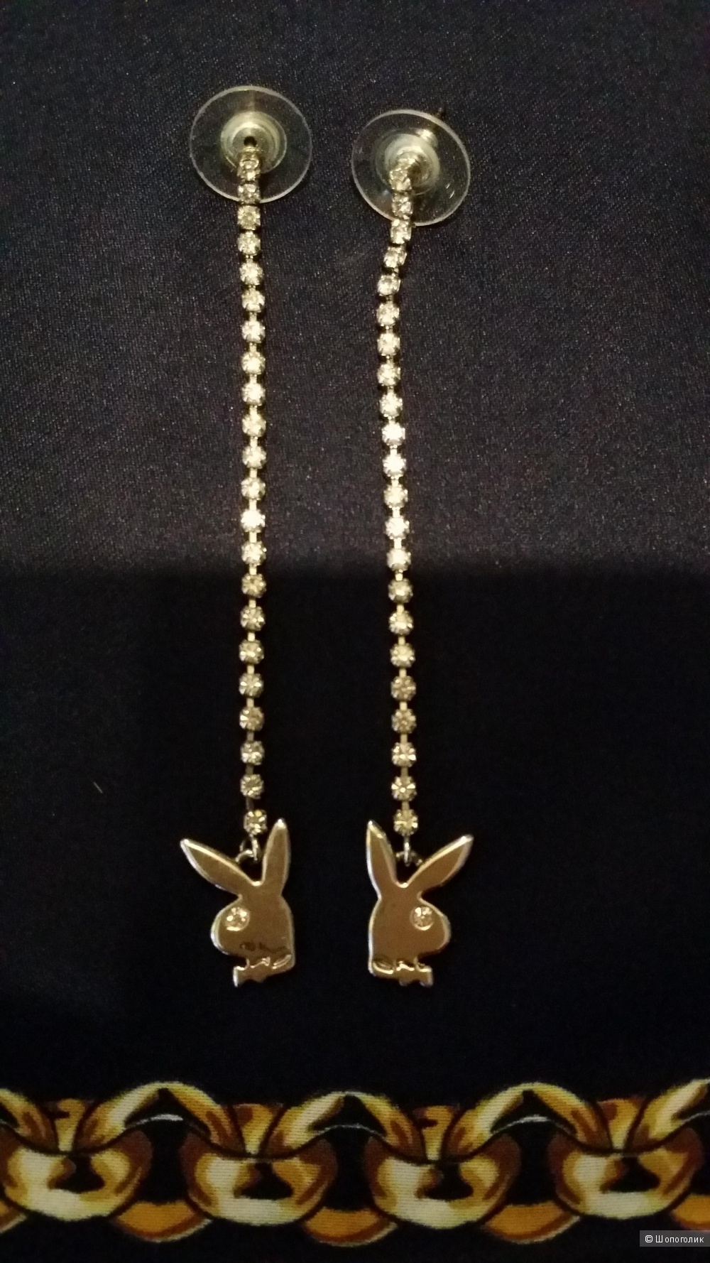 Подвеска и серьги бренда Play Boy, классический BUNNY с кристаллами Сваровски