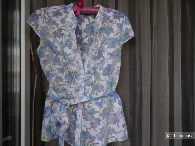 Блузка с цветочным принтом на кокетке "Zolla", размер S, б/у